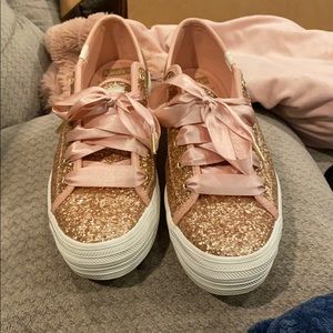 Kate spade gold glitter keds